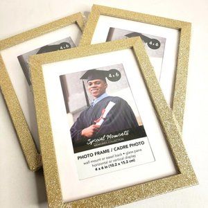 Gold Glitter Sparkle 4 x 6 Photo / Picture Frame